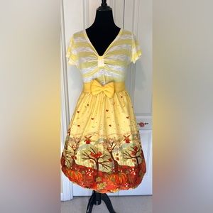 Fall Autumn Thanksgiving Pumpkin Patch Retro Vintage 50's Swing Dress